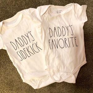 Pair of Rae Dunn onesies 6-9mo